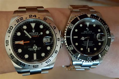 rolex submariner vs explorer ii 42mm|rolex explorer ii thickness.